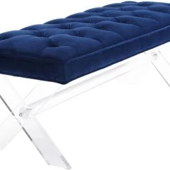 TOV Claira Lucite Bench Bedroom