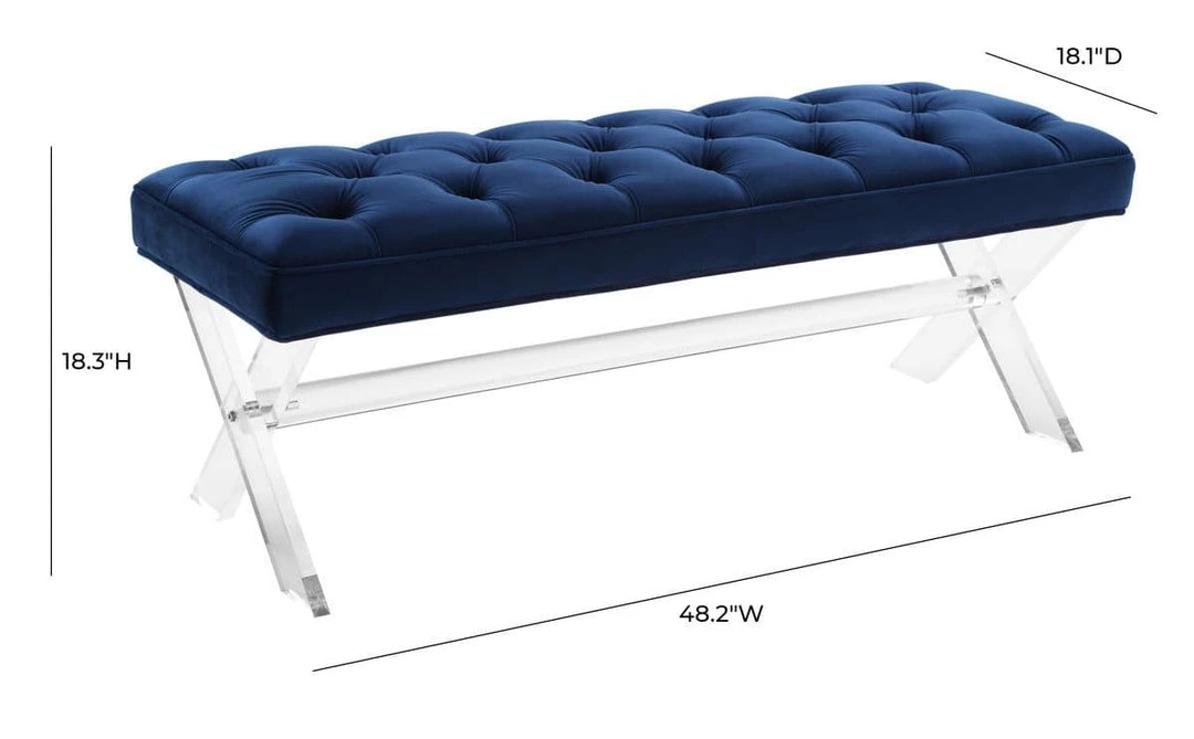 TOV Claira Lucite Bench Bedroom