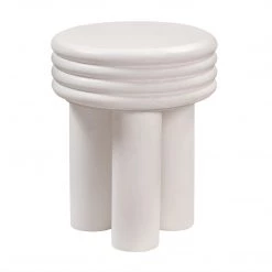 TOV Delta Ivory Concrete Side Table Living Room