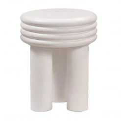TOV Delta Ivory Concrete Side Table Living Room