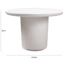 TOV Lola Round Concrete Dining Table Dining Room