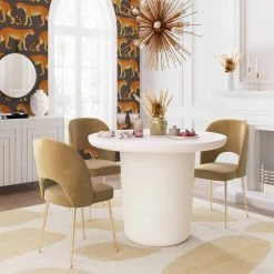 TOV Lola Round Concrete Dining Table Dining Room