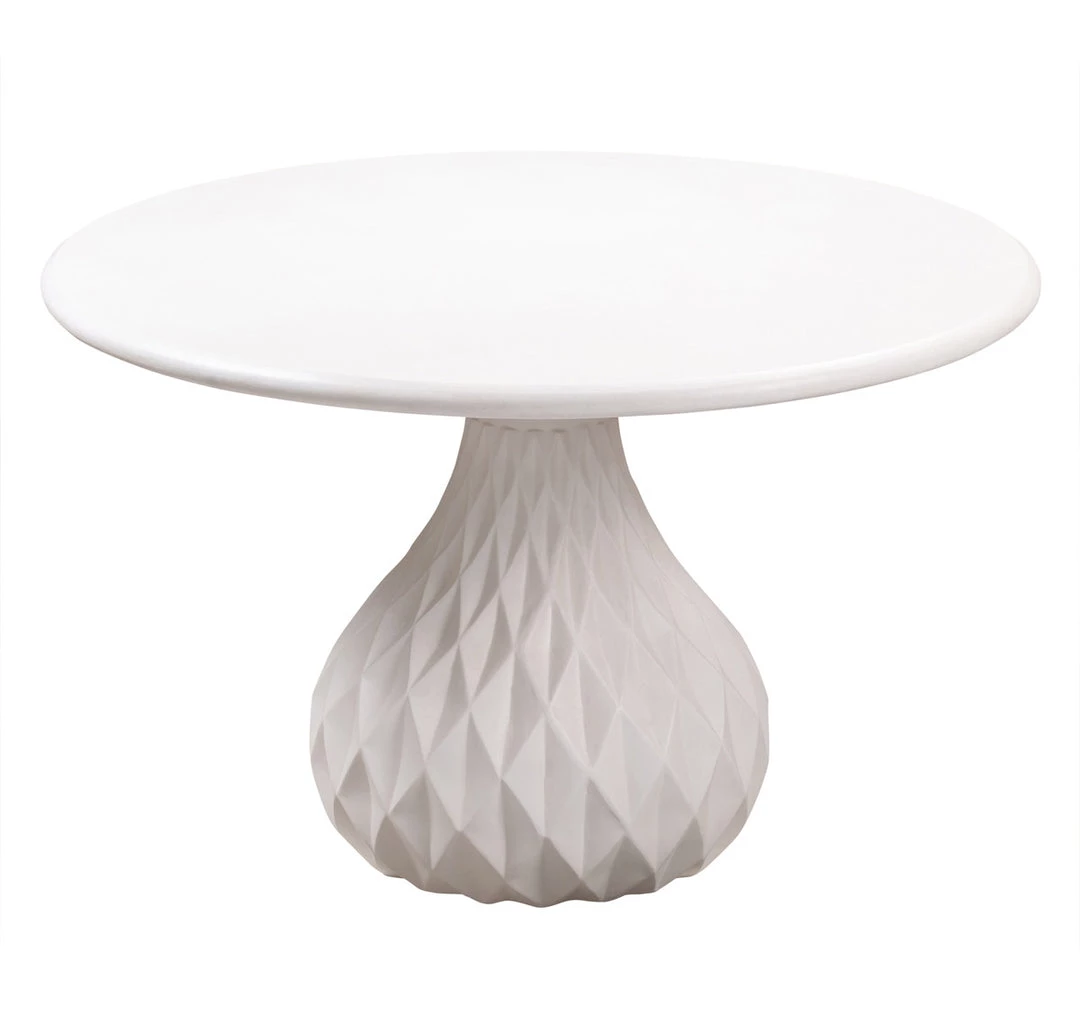 TOV Dining Room Tulum Ivory Concrete Dining Table