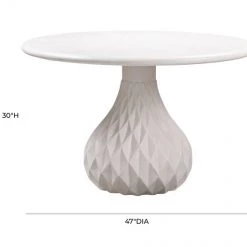 TOV Dining Room Tulum Ivory Concrete Dining Table