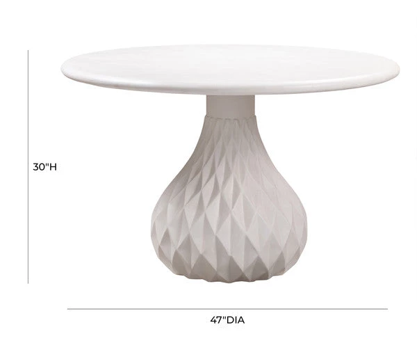 TOV Dining Room Tulum Ivory Concrete Dining Table