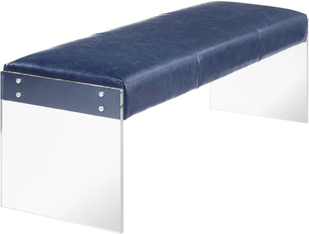 TOV Envy Leather Acrylic Bench