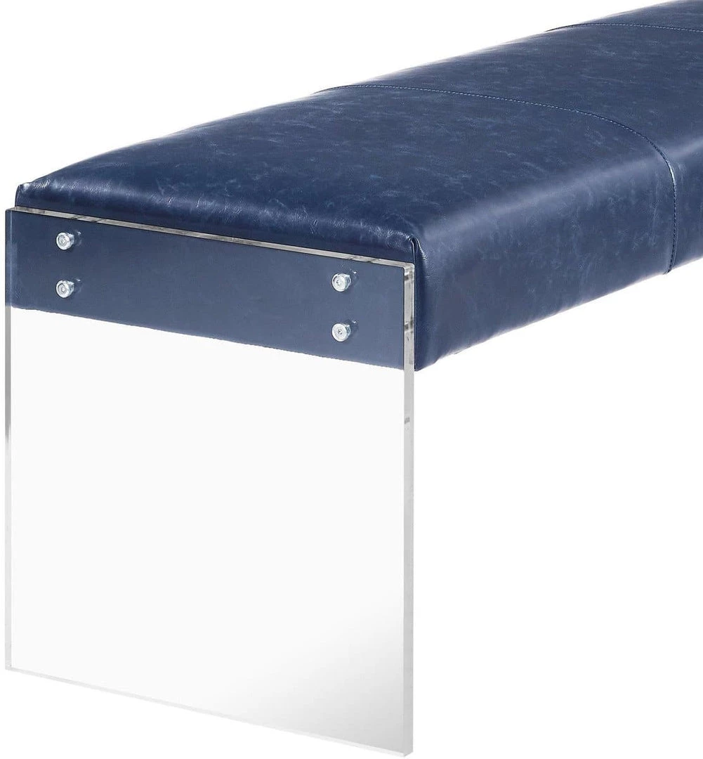 TOV Envy Leather Acrylic Bench
