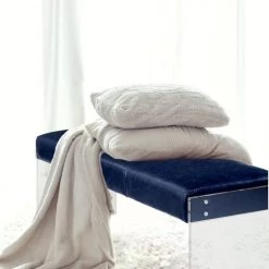 TOV Envy Leather Acrylic Bench