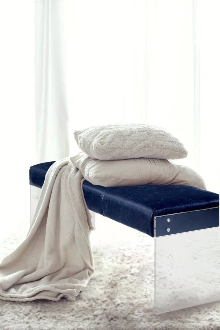 TOV Envy Leather Acrylic Bench