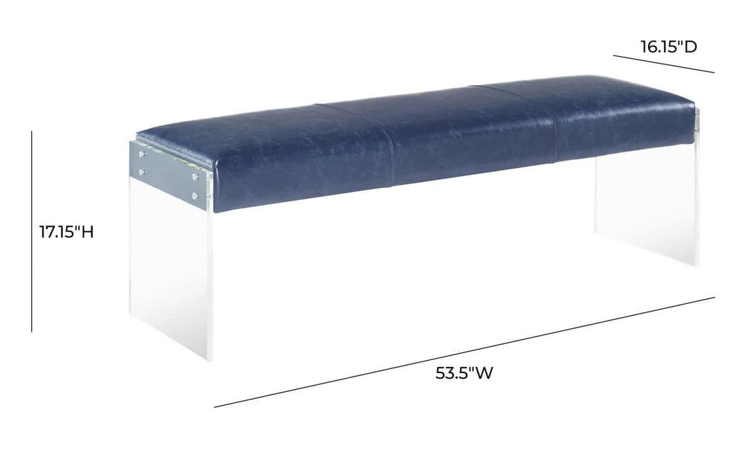 TOV Envy Leather Acrylic Bench