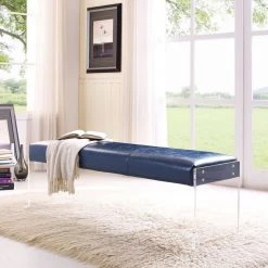 TOV Envy Leather Acrylic Bench