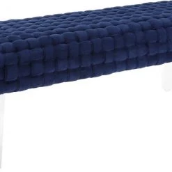 TOV Bedroom Sal Woven Velvet Bench