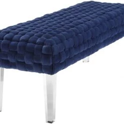 TOV Bedroom Sal Woven Velvet Bench