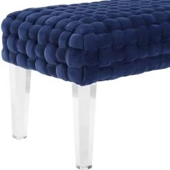 TOV Bedroom Sal Woven Velvet Bench