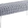 TOV Bedroom Sal Woven Velvet Bench