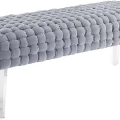 TOV Bedroom Sal Woven Velvet Bench