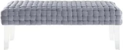 TOV Bedroom Sal Woven Velvet Bench