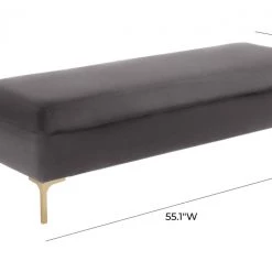 TOV Bedroom Delilah Textured Velvet Bench