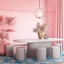 TOV Wave Concrete Dining Table Dining Room