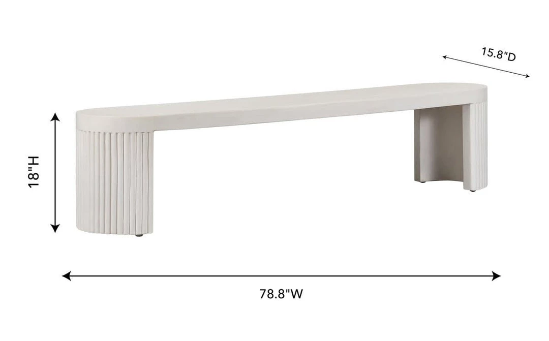 TOV Bedroom Wave Concrete Bench