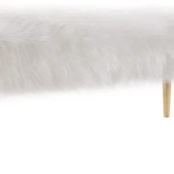 TOV Bedroom Churra White Sheepskin Bench