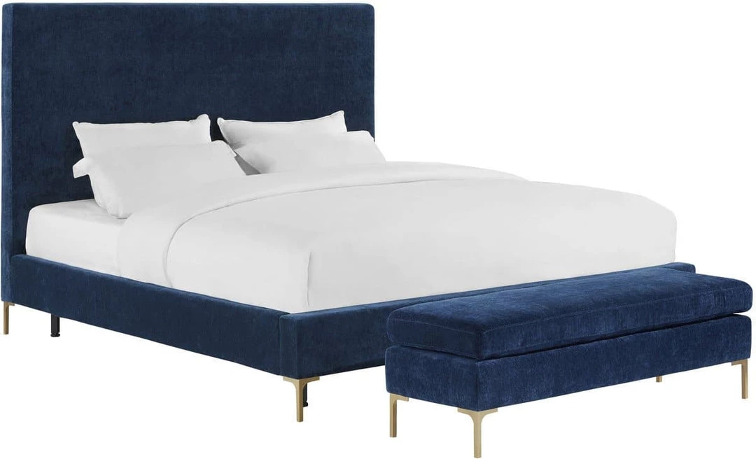 TOV Bedroom Delilah Textured Velvet Bench