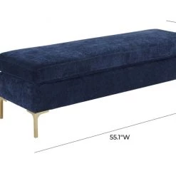 TOV Bedroom Delilah Textured Velvet Bench
