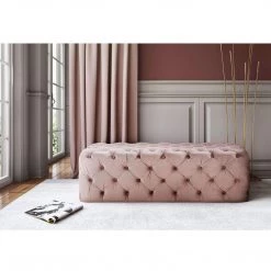 TOV Bedroom Kaylee Jumbo Velvet Ottoman