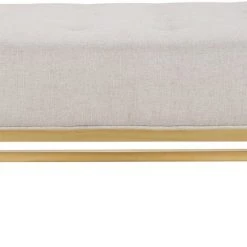 TOV Bedroom Nova Metallic Beige Linen Ottoman