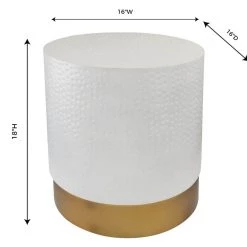 TOV Dimple Hand Hammered Side Table Living Room