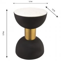 TOV Living Room Taper Marble Side Table