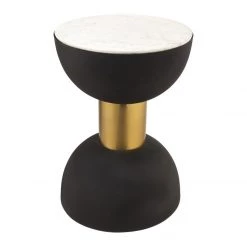TOV Living Room Taper Marble Side Table