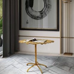 TOV Freesia Gold Side Table