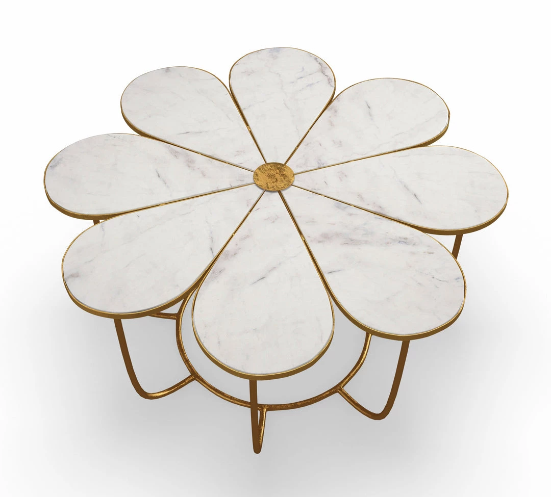 TOV Flower Marble Table Living Room