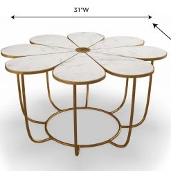 TOV Flower Marble Table Living Room
