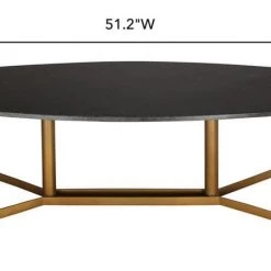 TOV Gemma Black Marble Coffee Table Living Room