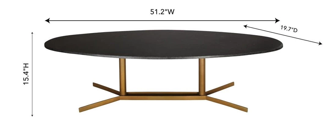 TOV Gemma Black Marble Coffee Table Living Room