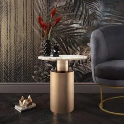 TOV Terzo Marble Side Table