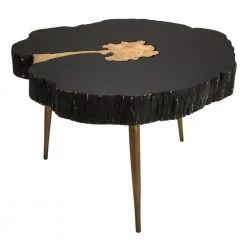 TOV Timber Black And Brass Coffee Table Living Room