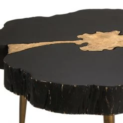 TOV Timber Black And Brass Coffee Table Living Room