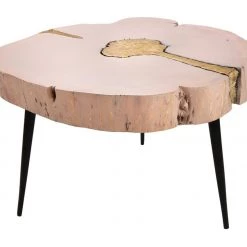 TOV Living Room Timber Pink And Brass Coffee Table