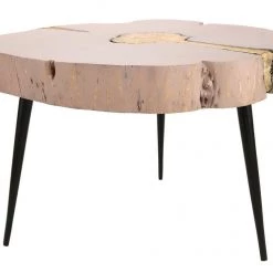 TOV Living Room Timber Pink And Brass Coffee Table