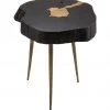 TOV Timber Black And Brass Side Table Living Room