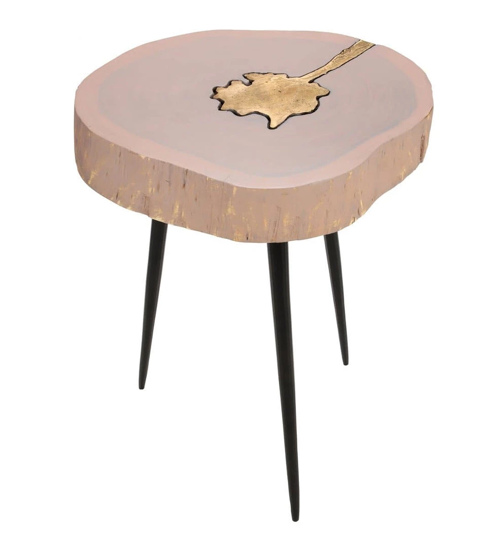 TOV Timber Pink And Brass Side Table Living Room
