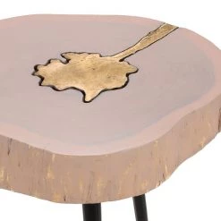 TOV Timber Pink And Brass Side Table Living Room