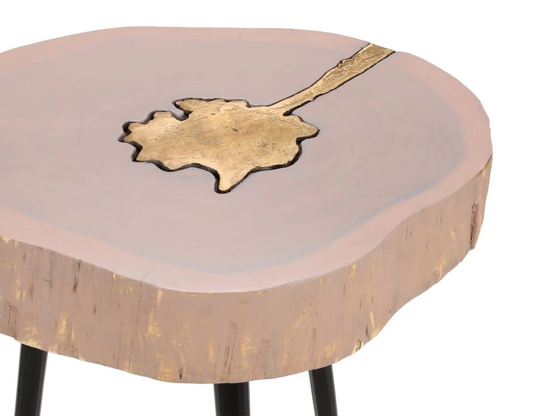 TOV Timber Pink And Brass Side Table Living Room