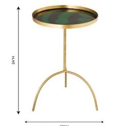TOV Enamel Black And Green Accent Table Living Room