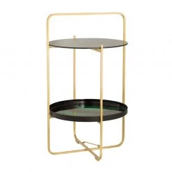 TOV Living Room Enamel Black And Green Side Table