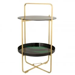 TOV Living Room Enamel Black And Green Side Table