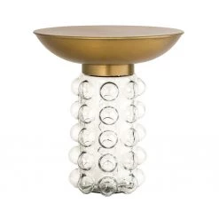 Tov Living Room Bubble Glass And Brass Side Table